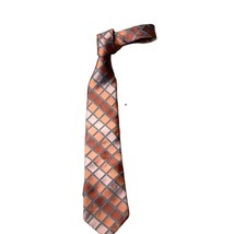 MURANO Neck Tie Mens Hand Tailored Silk Coral Geometric - £9.14 GBP