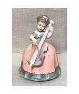 Vintage Thorens Carved Wood Girl Playing Cello Rotating Music Box Laras ... - £33.71 GBP