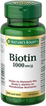 Nature&#39;s Bounty Energy Health Biotin Coated Tablets, 1000 mcg, 100 Ct (1 Pack) - £23.12 GBP