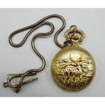 Cariole Embossed Hunting Mechanical Pocket Watch - £68.33 GBP