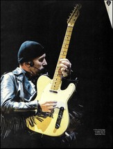 U2 The Edge with Vintage Fender Telecaster guitar 2015 Italy pin-up photo - £3.17 GBP