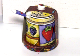 JOIE DE VIVRE Fruit Design Strawberry Cherry Jam Jelly Jar Lid Spoon MSC... - £10.85 GBP