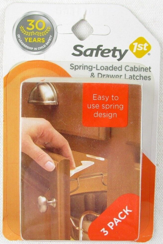 NEW Safety 1st SpringLoaded & Drawer Latches, 3 Pack, 48447