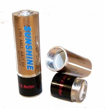 2 BATTERY AA SHAPED STASH PILL BOX hide batteries novelty holder pills s... - $7.64