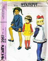 Vintage 1971 Girl&#39;s DRESS (or Jumper) &amp; PINAFORE Pattern 2967-m Size 5 - $12.00