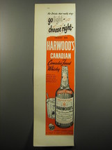 1951 Harwood&#39;s Whisky Ad - For drinks that really sing - go light - choose right - £14.55 GBP