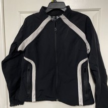 Harley Davidson Womens Size L Soft Shell Jacket Black Back Skull Logo Fl... - £17.68 GBP