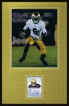 Theo Riddick Signed Framed Rookie Card &amp; Photo Display Notre Dame Lions - £54.11 GBP