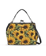 Sunflower Floral Kisslock Crossbody Shoulder Bag - $55.34 CAD