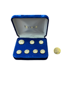 Vintage Ben Silver Blazer Button Set Gold Plated Eagles 7 Buttons + 1 In... - £46.59 GBP