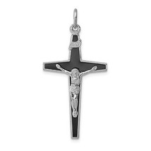 Silver  Enameled Crucifix Pendant QC3396 - $63.70