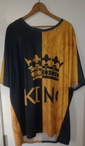 KING T-shirt Men&#39;s 3XL Black/Yellow Colorblock Crew Neck Short Sleeve - £6.26 GBP