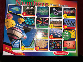 Melissa &amp; Doug Numbers Floor Puzzle 24 Easy Clean Jumbo Pieces USED - £27.56 GBP