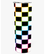 Neon Wavelength - 20oz Tumbler – Retro Checkered Vibe Cup - Free Ship - $36.99