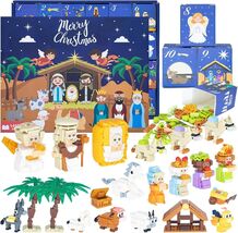Nativity Advent Calendar 2025 Building Blocks-24 Days of Nativity Scene Set - $28.45