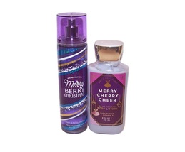 Bath and Body Works Merry Cherry Cheer 2 Piece Set - Mist &amp; Lotion - £24.96 GBP
