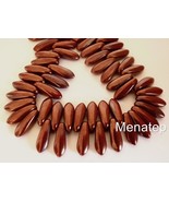 25  5 x 16 mm Czech Glass Dagger Beads: Iris - Copper - $47.48 MXN
