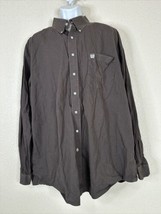 Cinch Brown Square Button Up Cowboy Shirt Long Sleeve Mens XXL 2XL - £8.15 GBP