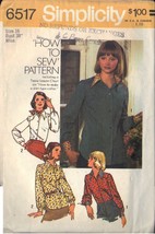 Simplicity 6517 Pattern Misses&#39; blouse in size 16, dated 1974 - $3.00