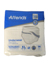 Attends Disposable Underwear XL AP0740 Heavy Absorbency 56 Ct  58-68&quot; NE... - £21.84 GBP