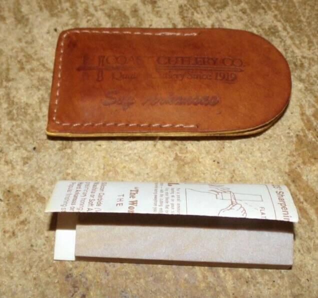 coast cutlery co. sharpening stone in leather case in nice shape used - £7.43 GBP