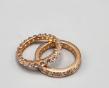 Rose Gold Plated Eternity Band Set of 2 Sterling Silver 925 Size 9 7.6g - $58.04