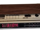 Vintage General Electric AM/FM Alarm Clock/Radio Model 7-4634B Woodgrain... - $24.70