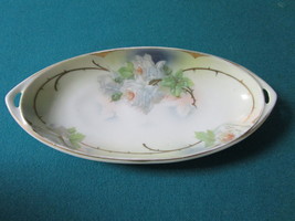 Royal Rudostadt oval vanity tray with white roses, SIGNED antique - $63.35