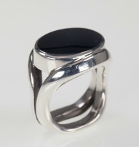 Andreas Mikkelsen Sterling Silver Ring w/ Hematite Center Stone Size 5.50 - £522.89 GBP