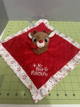 My First Rudolph The Red Nose Reindeer Lovey Security Red Baby Blanket - $14.84