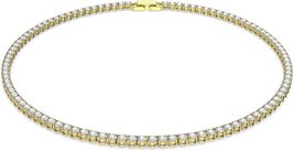 SWAROVSKI Tennis Deluxe Crystal Bracelet and Necklace Jewelry Collection Gold To - £268.54 GBP