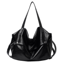 Winter Vintage PU Leather Women&#39;s Shoulder Handbags Solid Color Large Bags Femal - £37.92 GBP