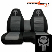 Designcovers For Ford Ranger Front Seat Cover 1991-2012 Skull Black Charcoal - £66.83 GBP