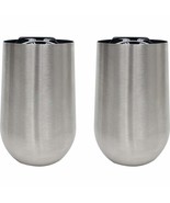 2pc - 16oz Stainless Steel Stem-Less Wine Glass w/Lid - $28.99