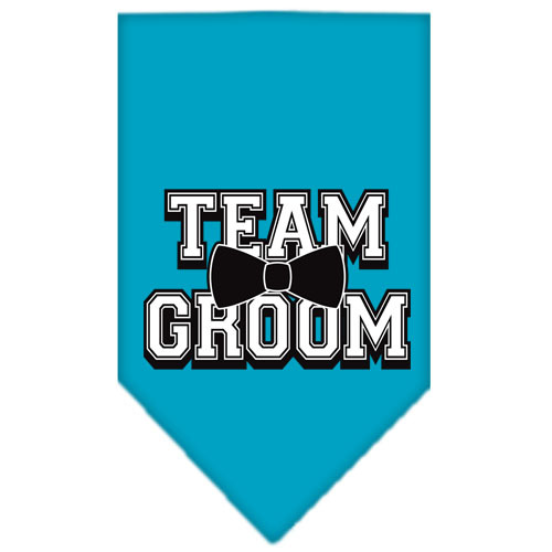 Team Groom Screen Print Bandana Turquoise Small - $11.59