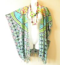 CB450 Abstract Cardigan Duster Kaftan Plus Hippy Jacket Cover up Top - u... - $24.90