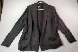 White Stag Cardigan Sweater Women Size Large Gray Long Sleeve Pockets Open Front - £10.22 GBP