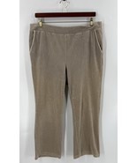 LRL Ralph Lauren Velour Pants Womens Plus Size 2X Taupe Tan Pull On Pockets - $620.81 MXN