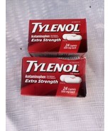 (2) Tylenol Extra Strength 500mg 24 Caplets Each Purse Travel 3/27+ - $9.56 CAD