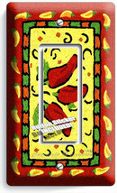 Hot Red Chili Peppers Light Switch 1 Gfci Wall Plate Southwestern Room Art Decor - £8.81 GBP