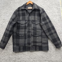 Vintage FILSON Mackinaw Cruiser Jacket Mens Large Gray Plaid Wool Overco... - £275.68 GBP