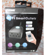 Prime WiFi Smart Outlets 2X Outdoor Remote Control Works w/Google Home &amp;... - £13.19 GBP