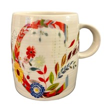 Anthropologie Starla Halfmann P Letter C Floral Coffee Mug - £11.07 GBP