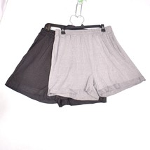 2 Pair Women&#39;s Athletic Shorts One Gery One Black Size XL - £7.22 GBP