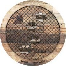 Corrugated Dog Paws on Wood Novelty Circle Coaster Set of 4 - £16.08 GBP