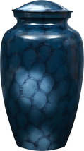 Cremation Urn for Ashes - Adult Funeral 10" Height, Blue/Silver/Black - $61.56