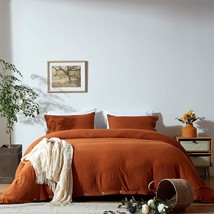 King Size Rust/Burnt Orange Double Brushed Microfiber Nexhome Duvet, Piece. - £34.31 GBP