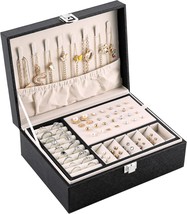 Cooyuy Jewelry Box For Women, Girls, And Wives, Double-Layer Jewelry Organizer - £28.82 GBP