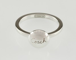 Coach Sterling Silver Dome Band Ring Size 8 Adorable - $118.79