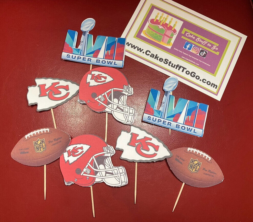 Super Bowl 57 Kansas City Chiefs CupCake Toppers - Cake Toppers